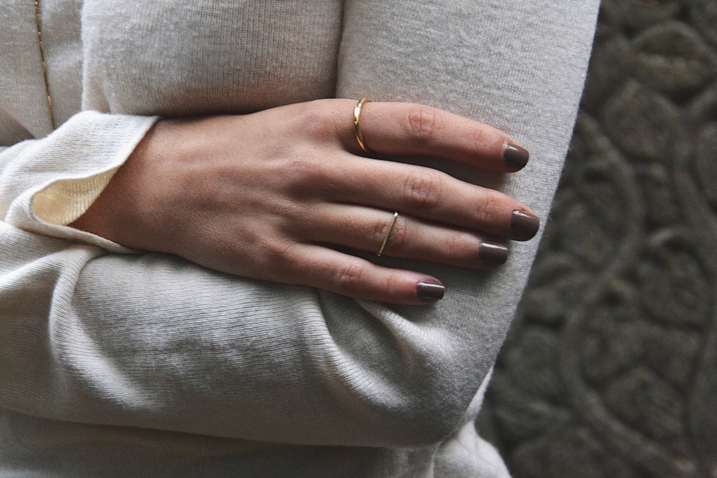Faceted ring with stones